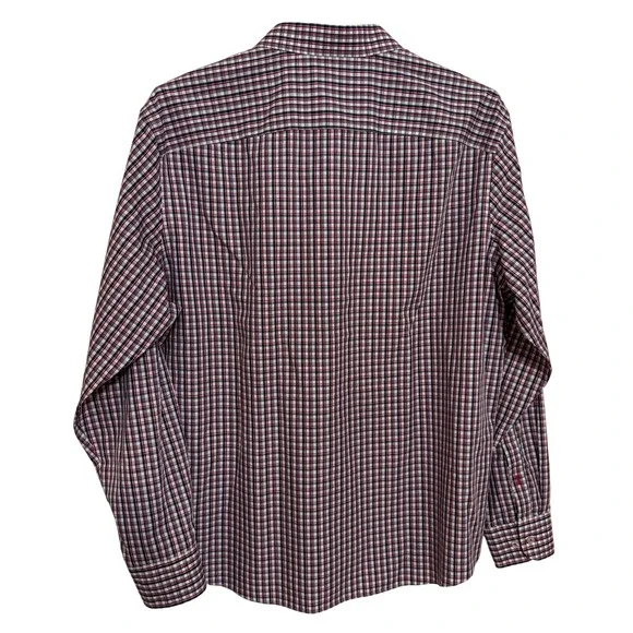 UNTUCKit Button Down Shirt Men's XXL Long Sleeve Red Blue Plaid Wrinkle Free